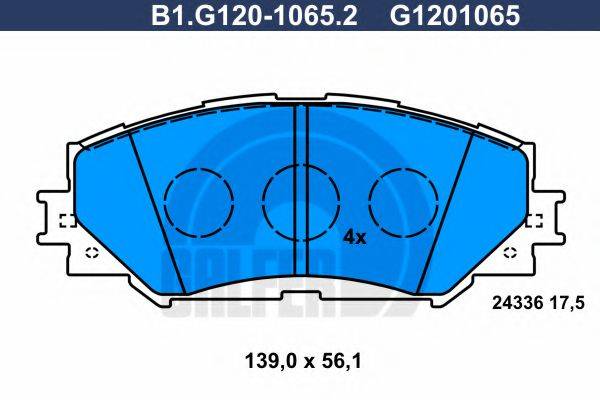 GALFER B1G12010652 Комплект гальмівних колодок, дискове гальмо