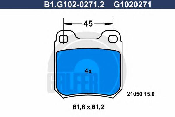 GALFER B1G10202712 Комплект гальмівних колодок, дискове гальмо