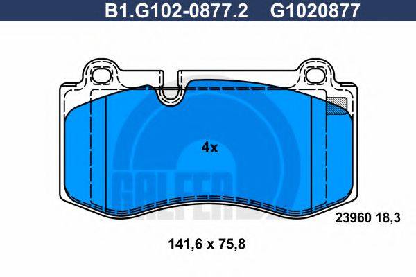 GALFER B1G10208772 Комплект гальмівних колодок, дискове гальмо