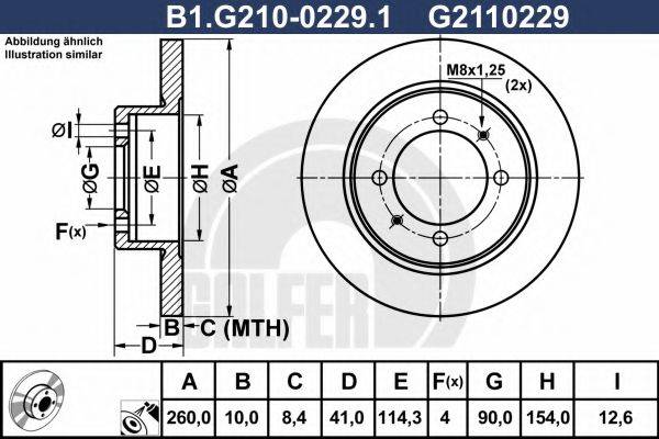 GALFER B1G21002291 гальмівний диск