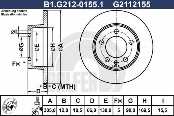 GALFER B1G21201551 гальмівний диск