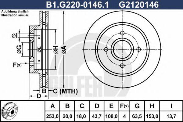 GALFER B1G22001461 гальмівний диск