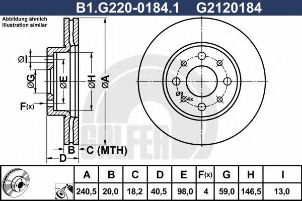 GALFER B1G22001841 гальмівний диск