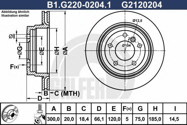 GALFER B1G22002041 гальмівний диск