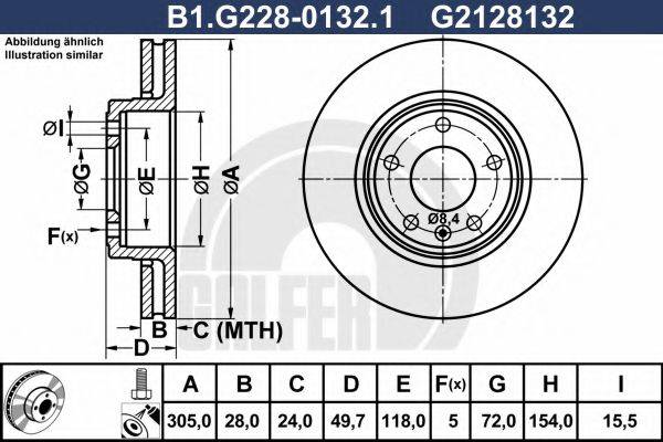 GALFER B1G22801321 гальмівний диск