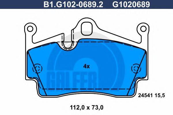 GALFER B1G10206892 Комплект гальмівних колодок, дискове гальмо