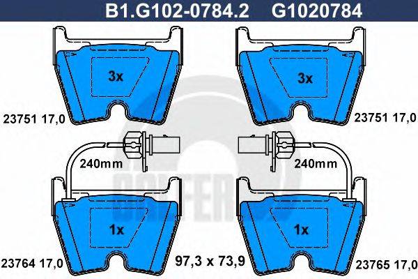 GALFER B1G10207842 Комплект гальмівних колодок, дискове гальмо