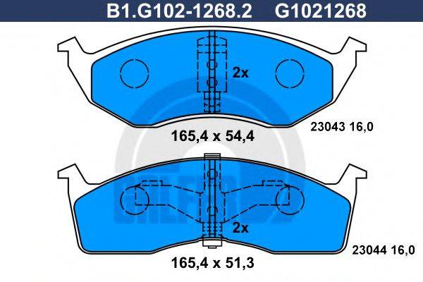 GALFER B1G10212682 Комплект гальмівних колодок, дискове гальмо