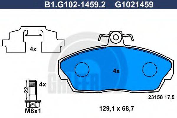 GALFER B1G10214592 Комплект гальмівних колодок, дискове гальмо