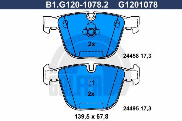 GALFER B1G12010782 Комплект гальмівних колодок, дискове гальмо