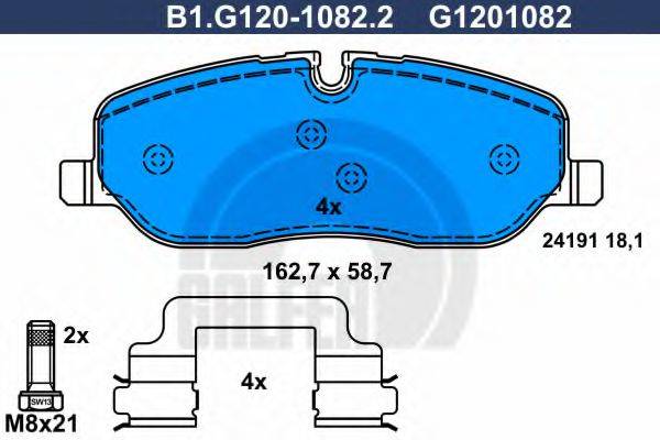 GALFER B1G12010822 Комплект гальмівних колодок, дискове гальмо