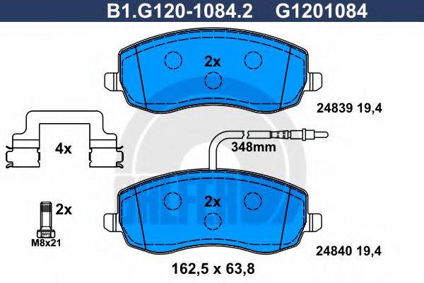 GALFER B1G12010842 Комплект гальмівних колодок, дискове гальмо