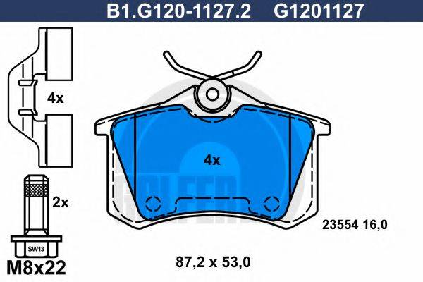 GALFER B1G12011272 Комплект гальмівних колодок, дискове гальмо