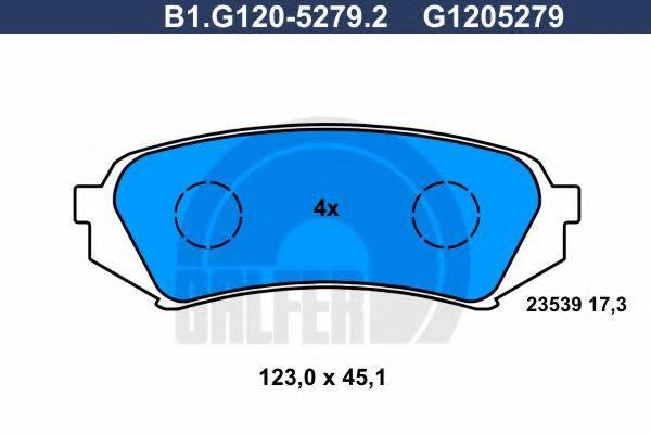 GALFER B1G12052792 Комплект гальмівних колодок, дискове гальмо