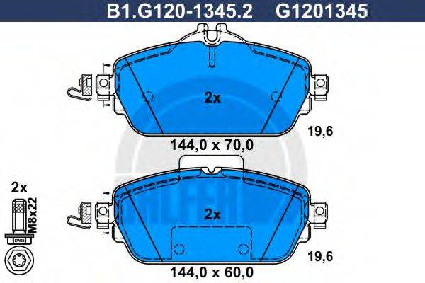 GALFER B1G12013452 Комплект гальмівних колодок, дискове гальмо