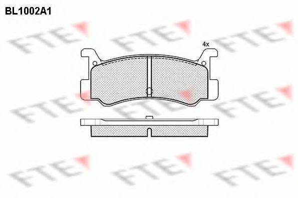 FTE BL1002A1 Комплект гальмівних колодок, дискове гальмо