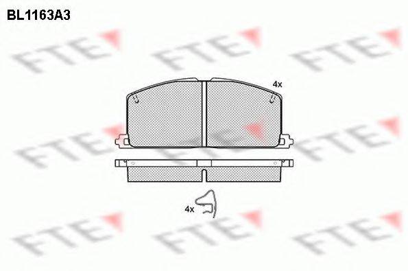 FTE BL1163A3 Комплект гальмівних колодок, дискове гальмо