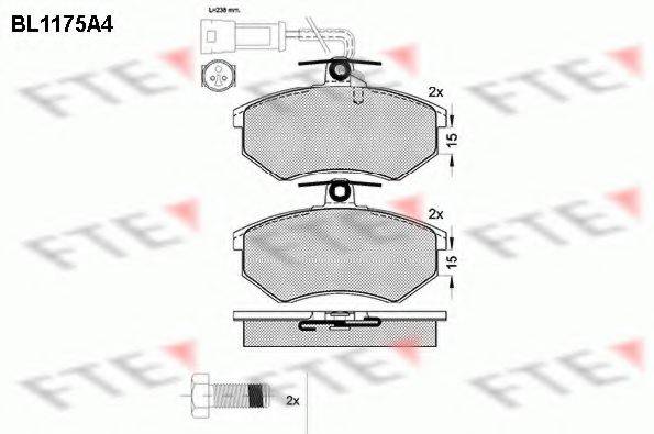 FTE BL1175A4 Комплект гальмівних колодок, дискове гальмо