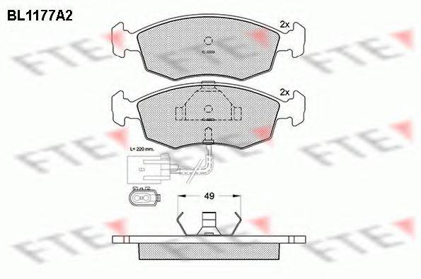 FTE BL1177A2 Комплект гальмівних колодок, дискове гальмо