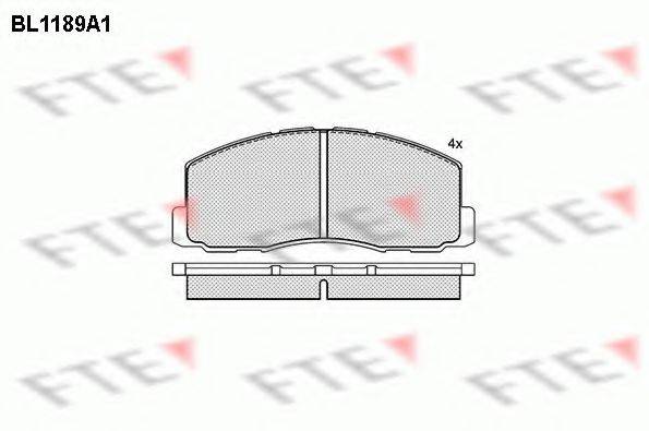 FTE BL1189A1 Комплект гальмівних колодок, дискове гальмо