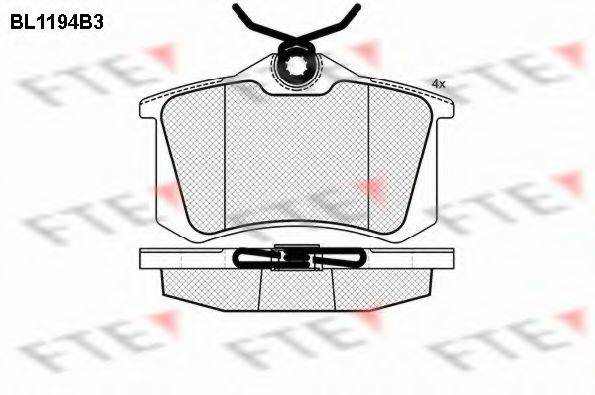 FTE BL1194B3 Комплект гальмівних колодок, дискове гальмо