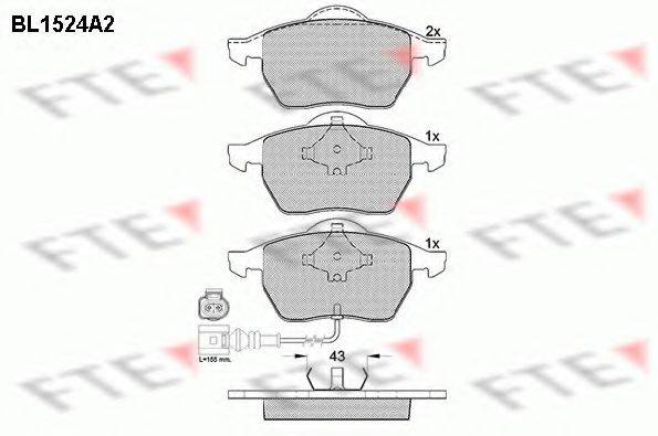 FTE BL1524A2 Комплект гальмівних колодок, дискове гальмо