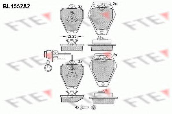 FTE BL1552A2 Комплект гальмівних колодок, дискове гальмо