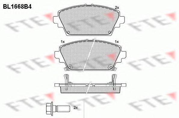 FTE BL1668B4 Комплект гальмівних колодок, дискове гальмо