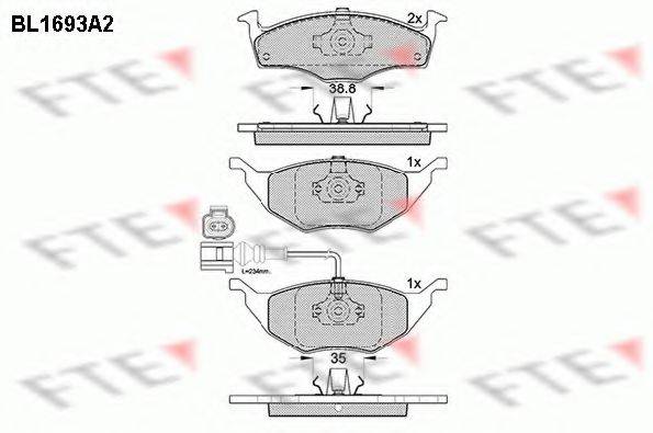 FTE BL1693A2 Комплект гальмівних колодок, дискове гальмо