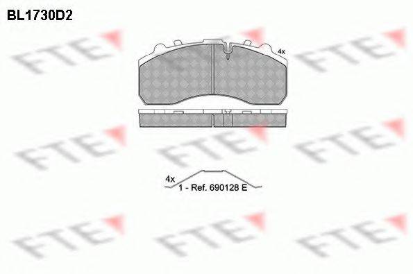 FTE BL1730D2 Комплект гальмівних колодок, дискове гальмо