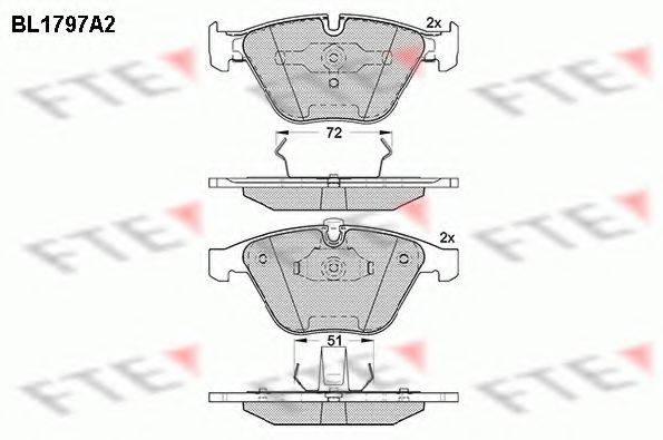 FTE BL1797A2 Комплект гальмівних колодок, дискове гальмо