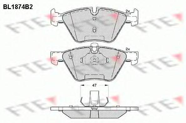 FTE BL1874B2 Комплект гальмівних колодок, дискове гальмо