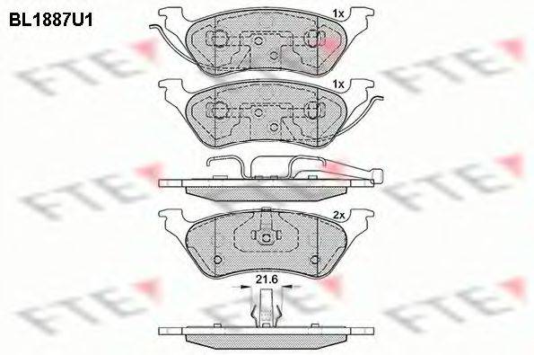 FTE BL1887U1 Комплект гальмівних колодок, дискове гальмо