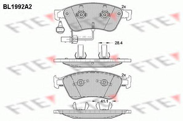 FTE BL1992A2 Комплект гальмівних колодок, дискове гальмо