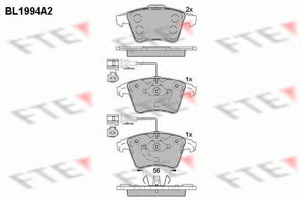 FTE BL1994A2 Комплект гальмівних колодок, дискове гальмо