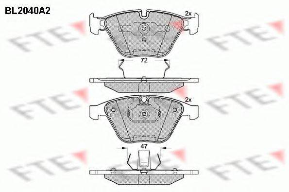 FTE BL2040A2 Комплект гальмівних колодок, дискове гальмо