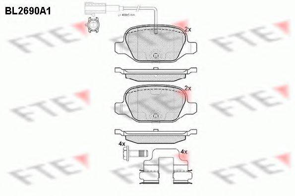 FTE BL2690A1 Комплект гальмівних колодок, дискове гальмо