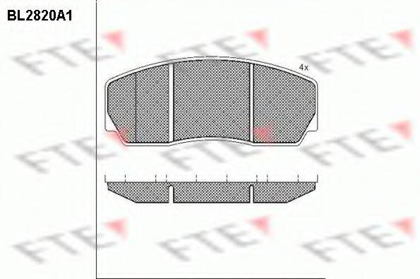 FTE BL2820A1 Комплект гальмівних колодок, дискове гальмо