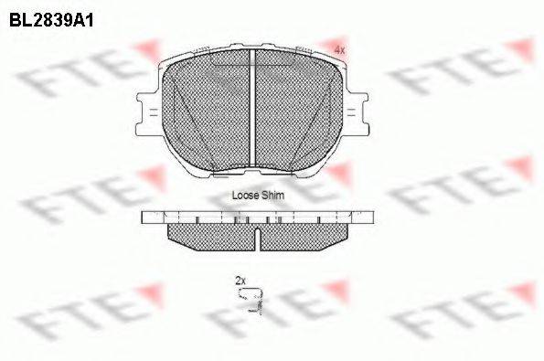 FTE BL2839A1 Комплект гальмівних колодок, дискове гальмо