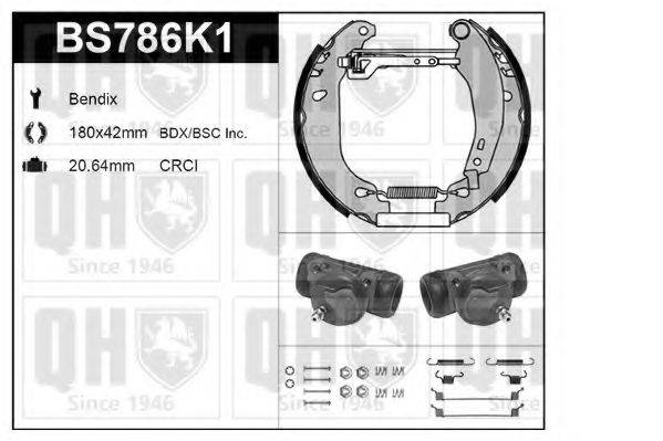 QUINTON HAZELL BS786K1 Комплект гальм, барабанний гальмівний механізм