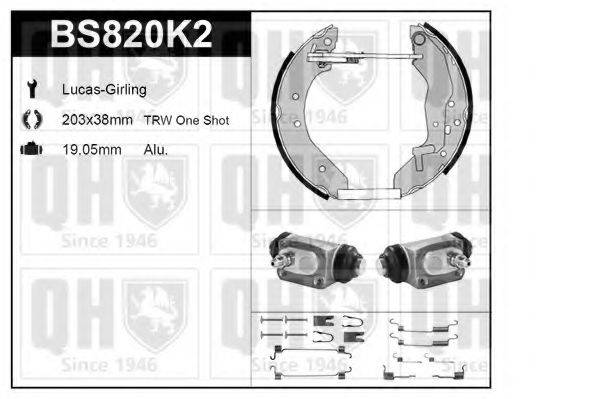 QUINTON HAZELL BS820K2 Комплект гальм, барабанний гальмівний механізм