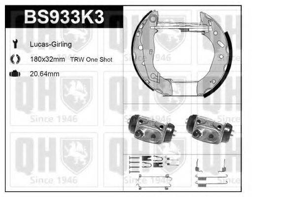 QUINTON HAZELL BS933K3 Комплект гальм, барабанний гальмівний механізм