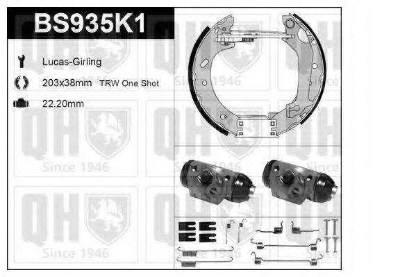 QUINTON HAZELL BS935K1 Комплект гальм, барабанний гальмівний механізм