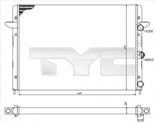 TYC 7370005 Радіатор, охолодження двигуна