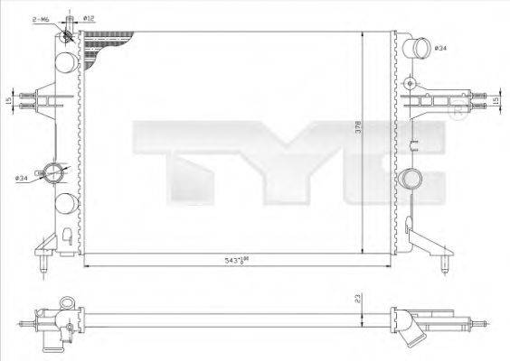 TYC 7250021 Радіатор, охолодження двигуна