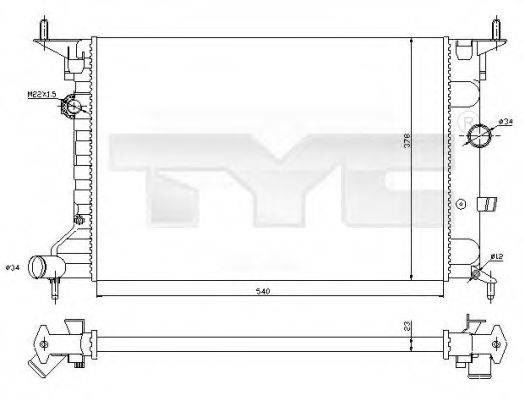 TYC 7250026R Радіатор, охолодження двигуна