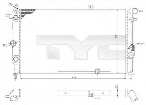 TYC 7250001R Радіатор, охолодження двигуна