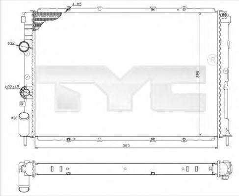 TYC 7280025R Радіатор, охолодження двигуна