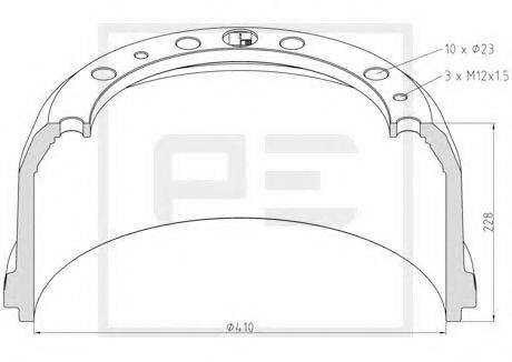 PE AUTOMOTIVE 01641200A Гальмівний барабан