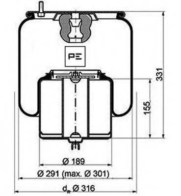 PE AUTOMOTIVE 08410971A Кожух пневматичної ресори